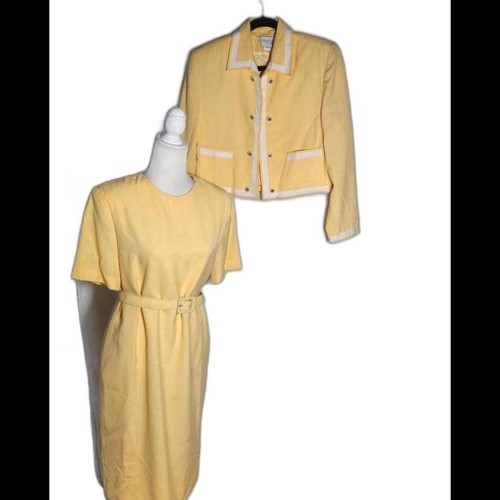 (GB14) Vintage Henry Lee Dress w belt and matching jacket, Sz 10